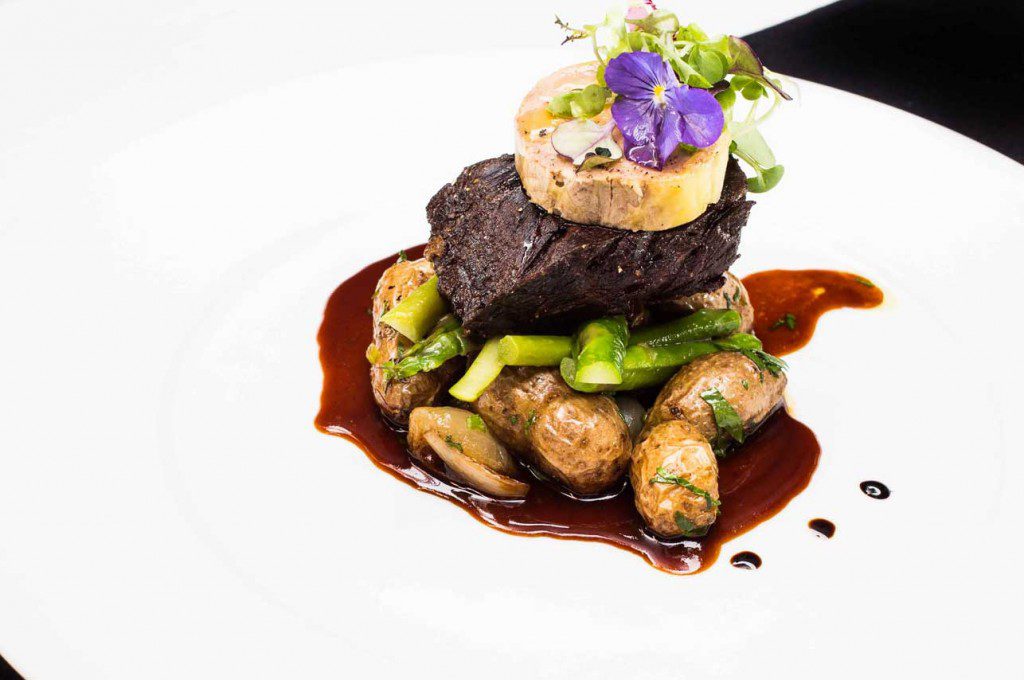 Onglet de boeuf et sa sauce au porto