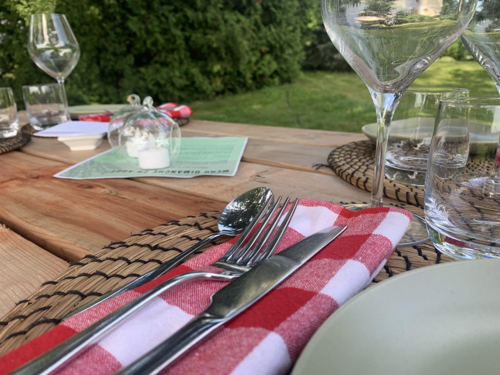 Les tables lors des événements champêtres
